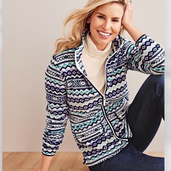 Talbots Jackets & Blazers - 2 for $20 Talbots Fair Isle Printed Fleece Zip